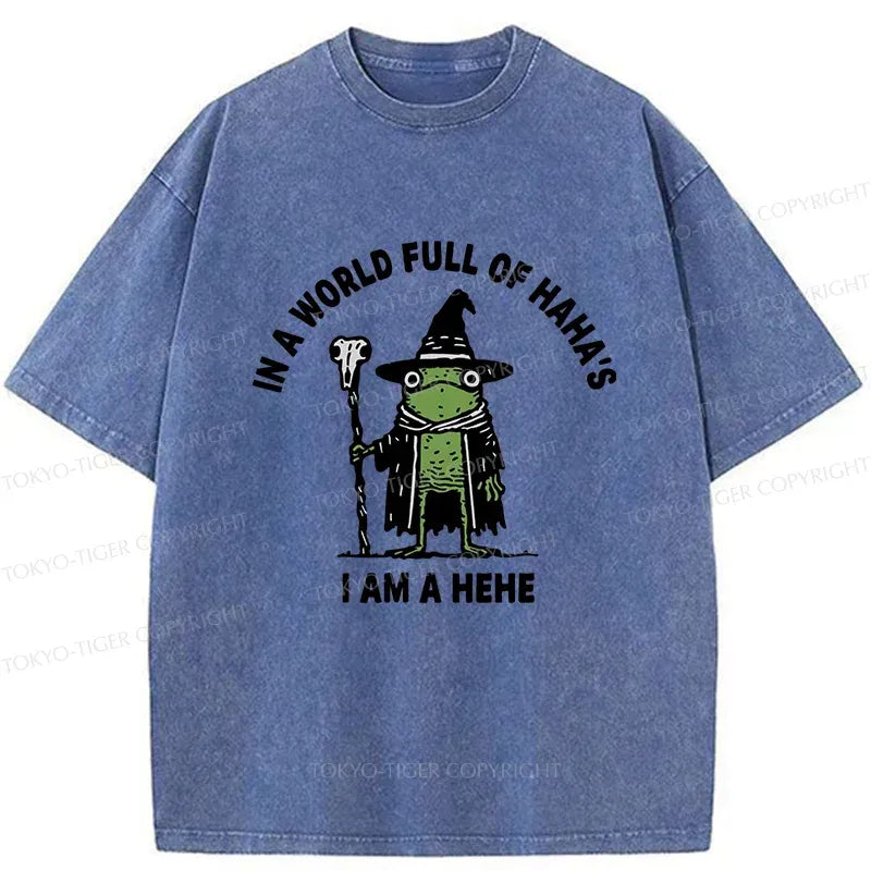Kyoto-Lion Frog Wizard Meme Washed T-Shirt