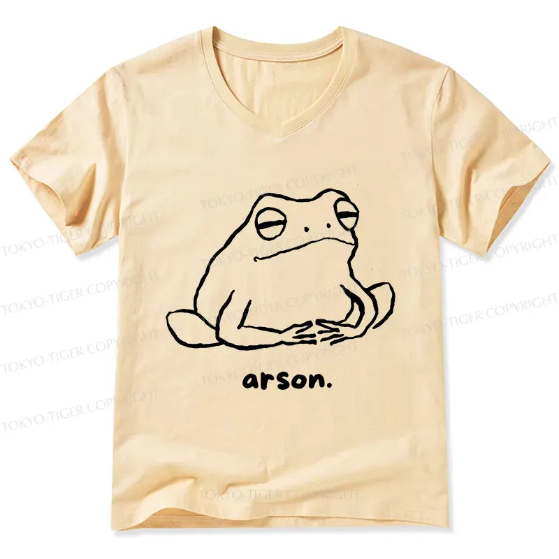 Japanese Frog V-Neck T-Shirt for Daily Wear