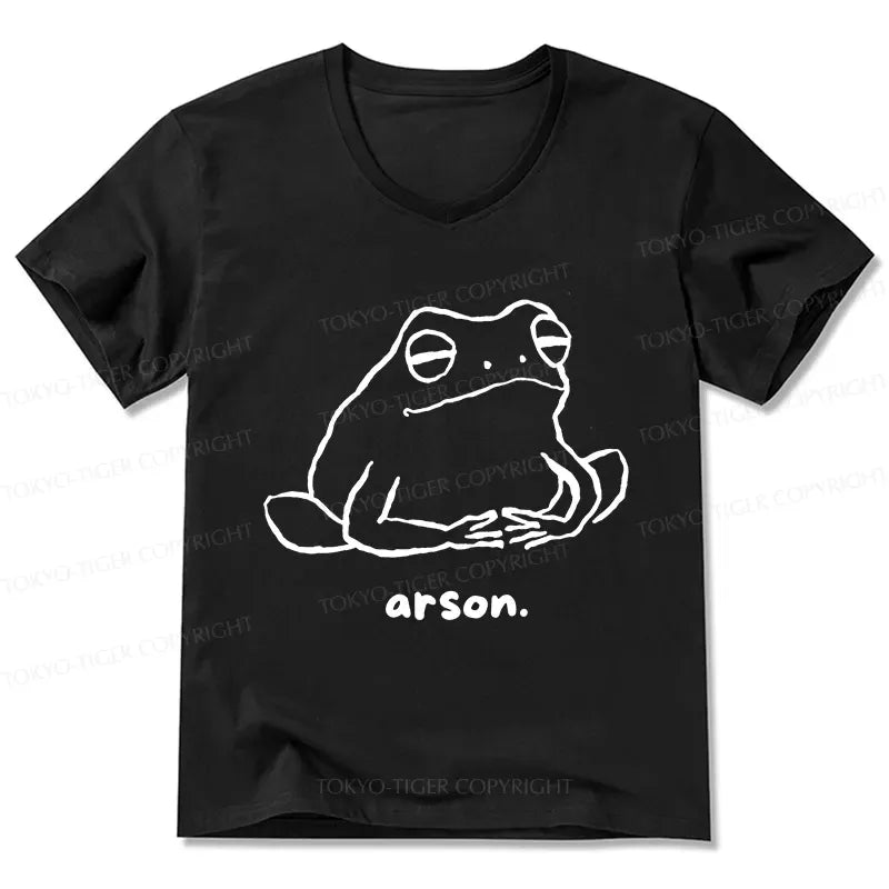 Kyoto-Lion Japan Arsonist Frog V-Neck Classic T-Shirt
