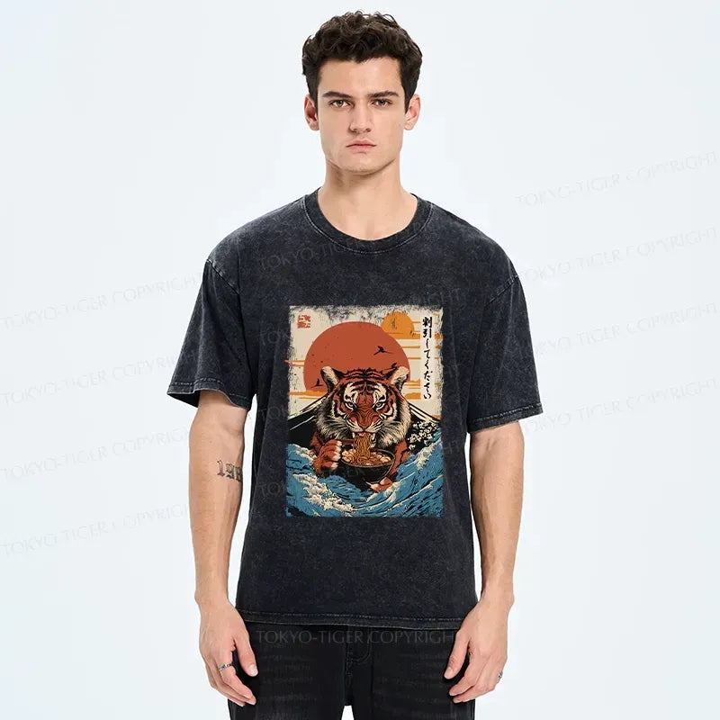 Washed Unisex T-Shirt with Tokyo Street Style
