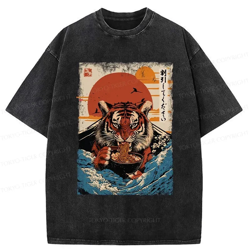 Washed Unisex T-Shirt with Tokyo Street Style