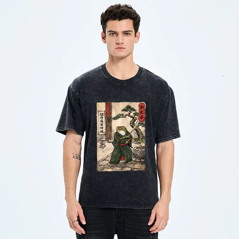 Samurai Frog Training T-Shirt for Daily Wear