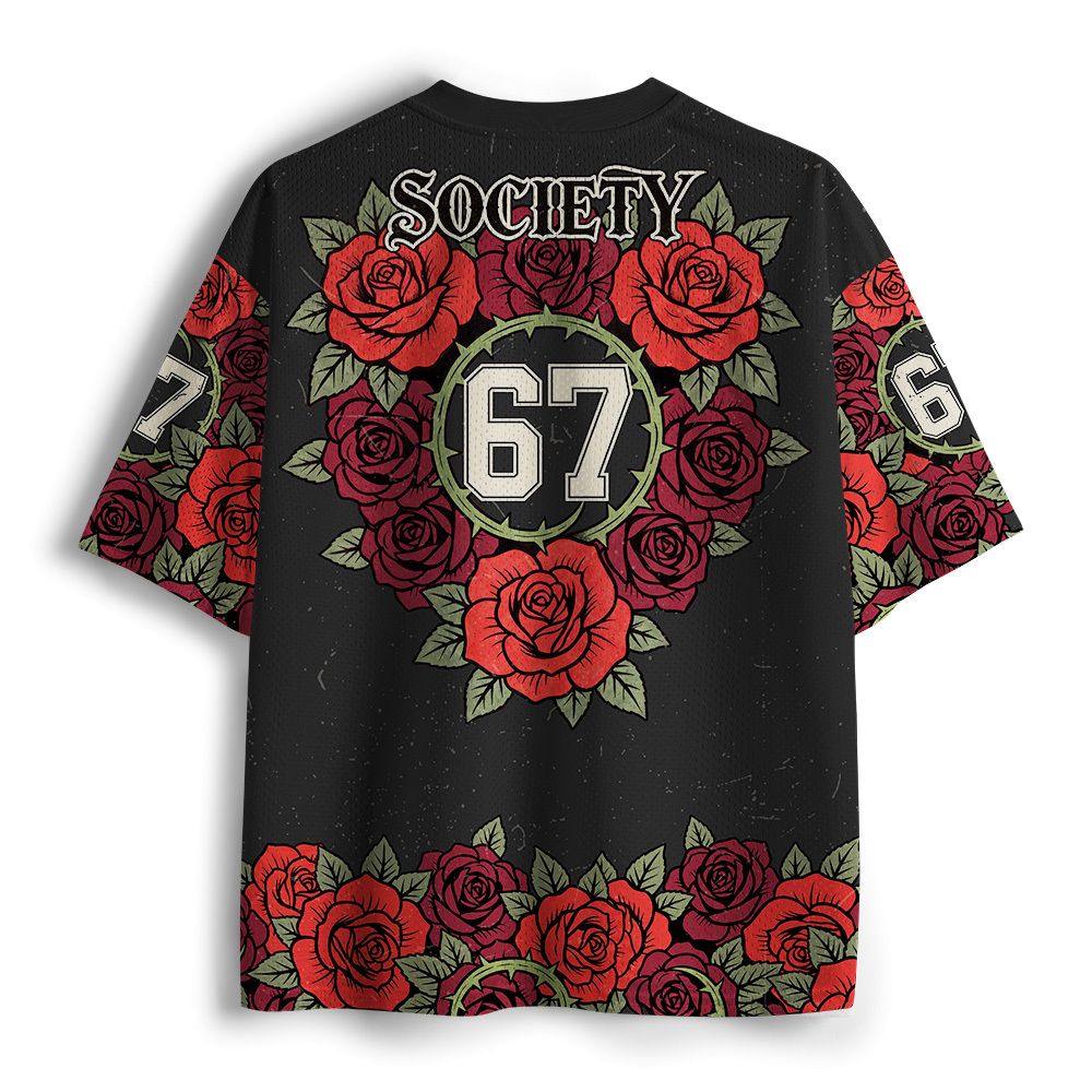 Kyoto-Lion Society Rose Thorns Skull Mesh Jersey