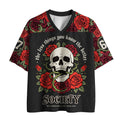 Japanese Skull Mesh Jersey for Streetwear