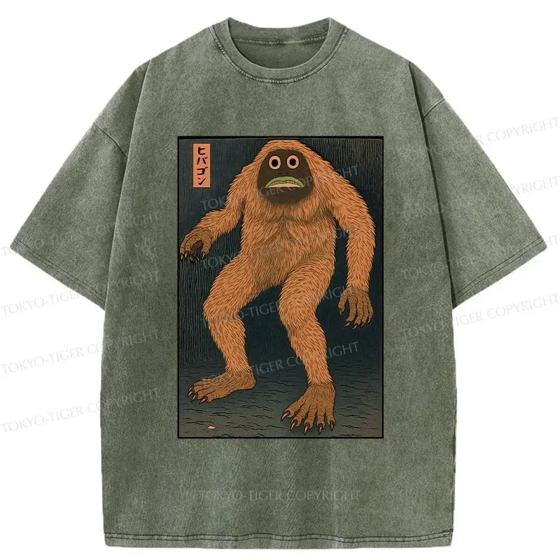 Japanese Long Hair Monster Washed T-Shirt