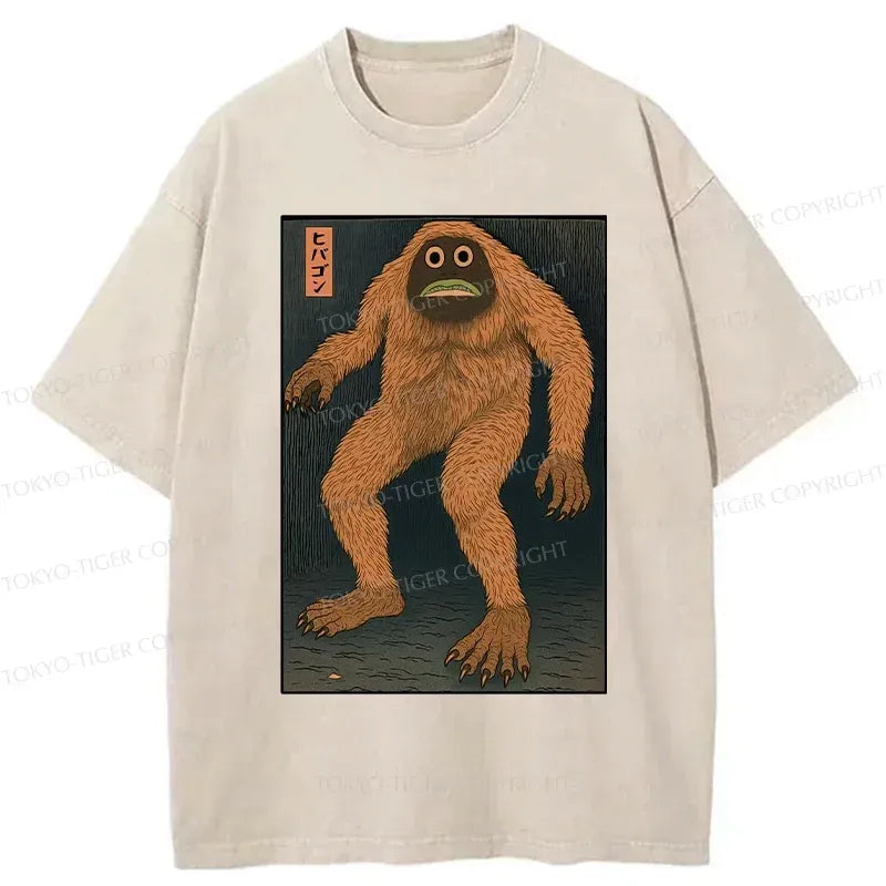 Kyoto-Lion Japanese Long Hair Monster Washed T-Shirt
