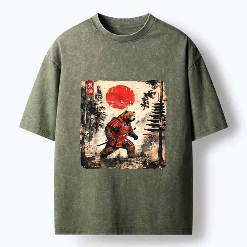Best Seller Japanese Samurai Bear T-Shirt for Men