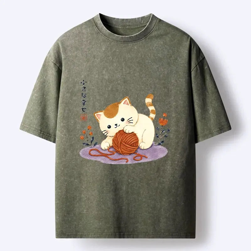 Cute Watercolor Cat T-Shirt for Daily Wear