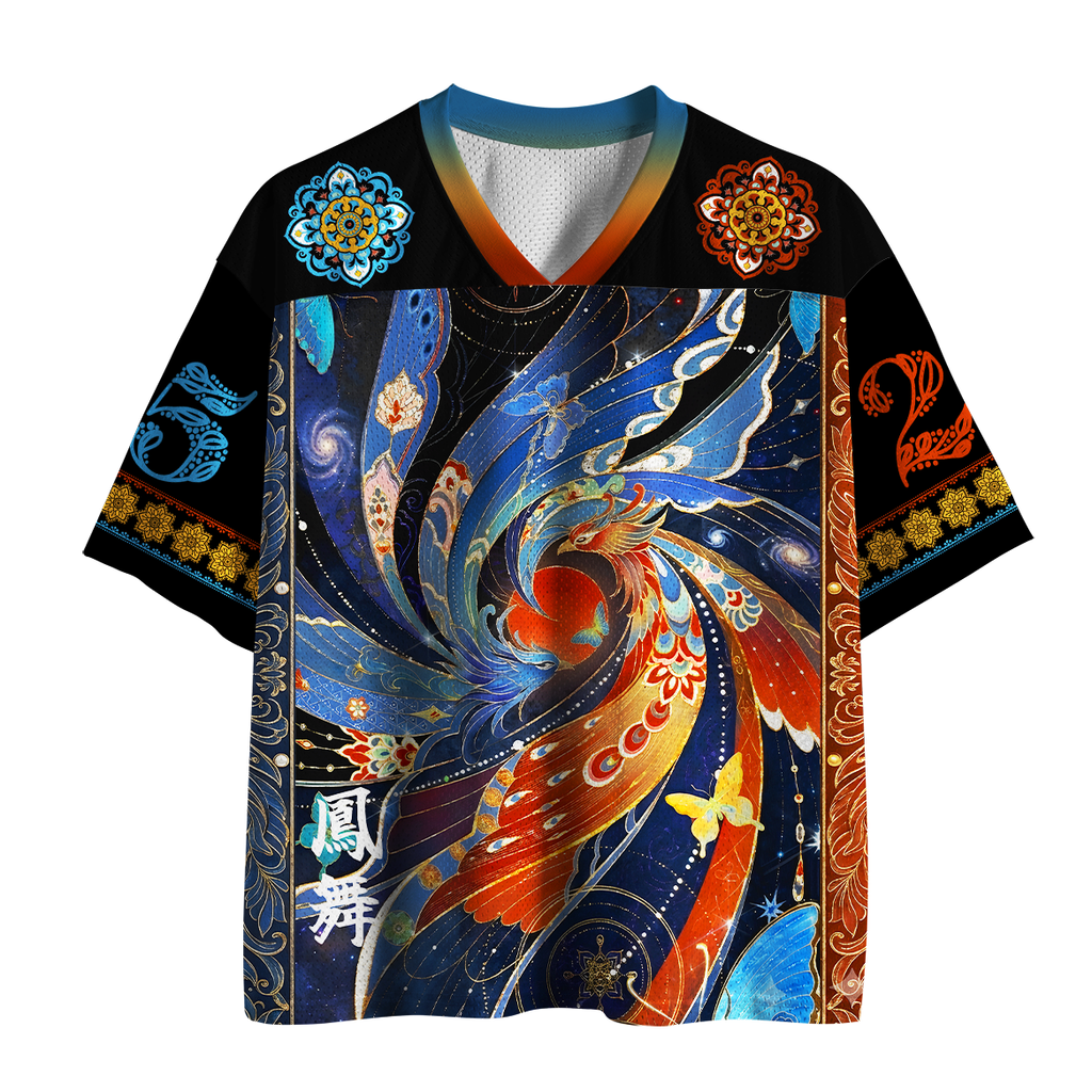 Kyoto-Lion Cosmic Swirl Phoenix Mesh Jersey