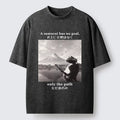 Kyoto-Lion Samurai Cat At Mount Fuji Washed T-Shirt