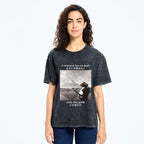 Kyoto-Lion Samurai Cat At Mount Fuji Washed T-Shirt