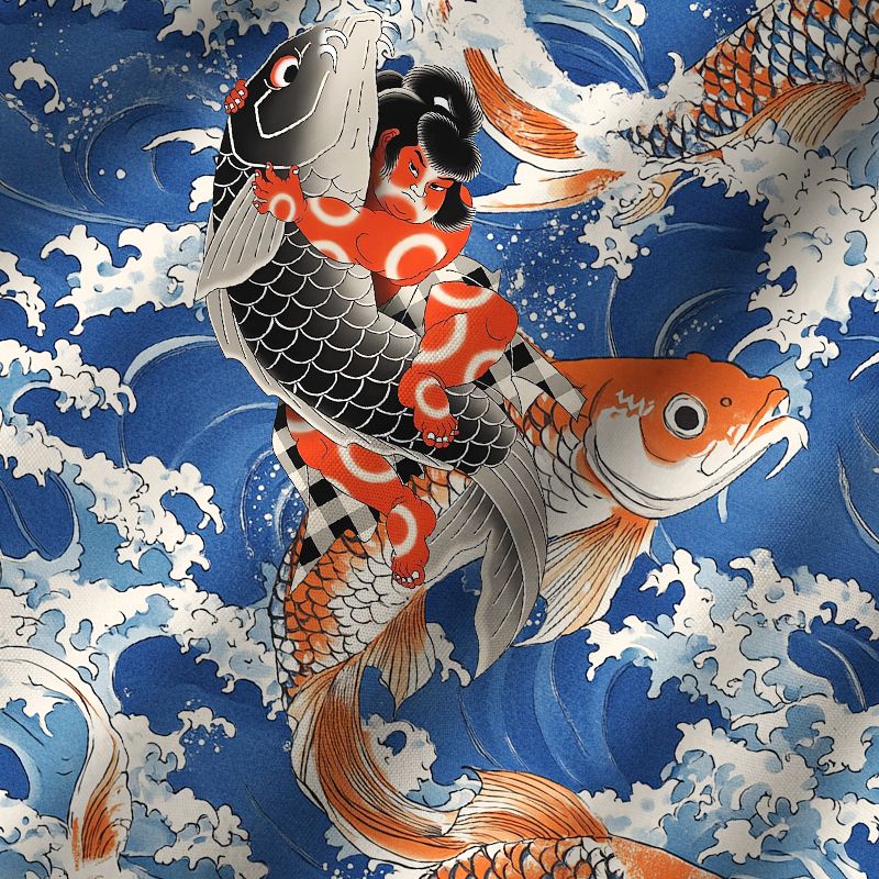 Kyoto Lion Cuban Collar Shirt