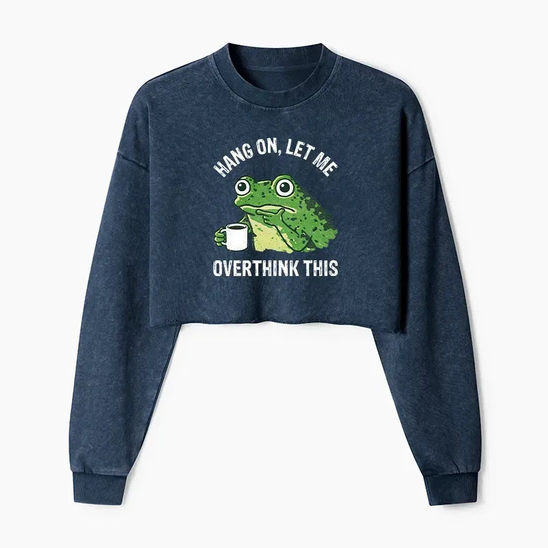 Washed Crop Sweatshirt for Daily Wear