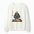 Kyoto-Lion Frog Sushi Chef Waffle Sweatshirt