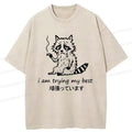 Japanese vintage style raccoon t-shirt