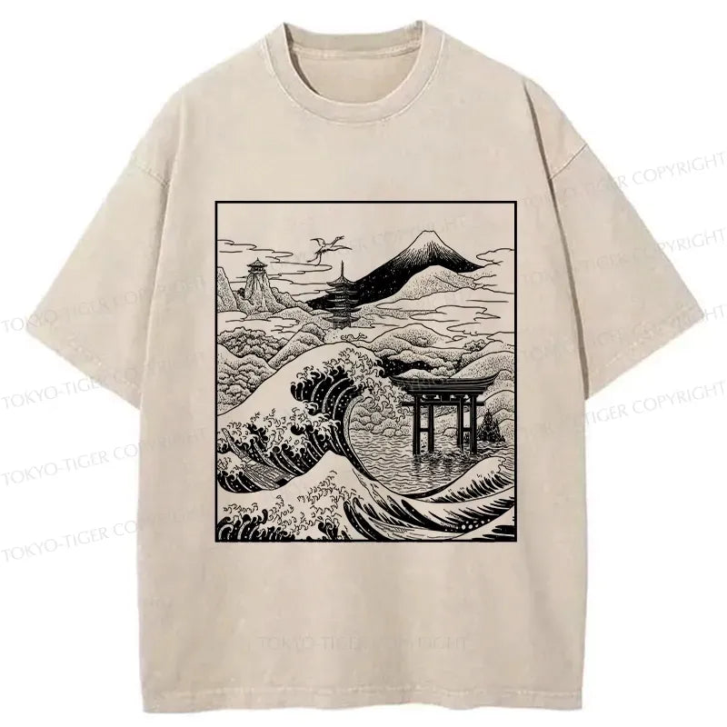 Japanese Woodblock Print Shirt for Daily Wear
