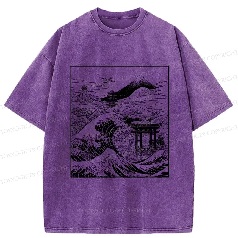 Japanese Woodblock Print Shirt for Daily Wear