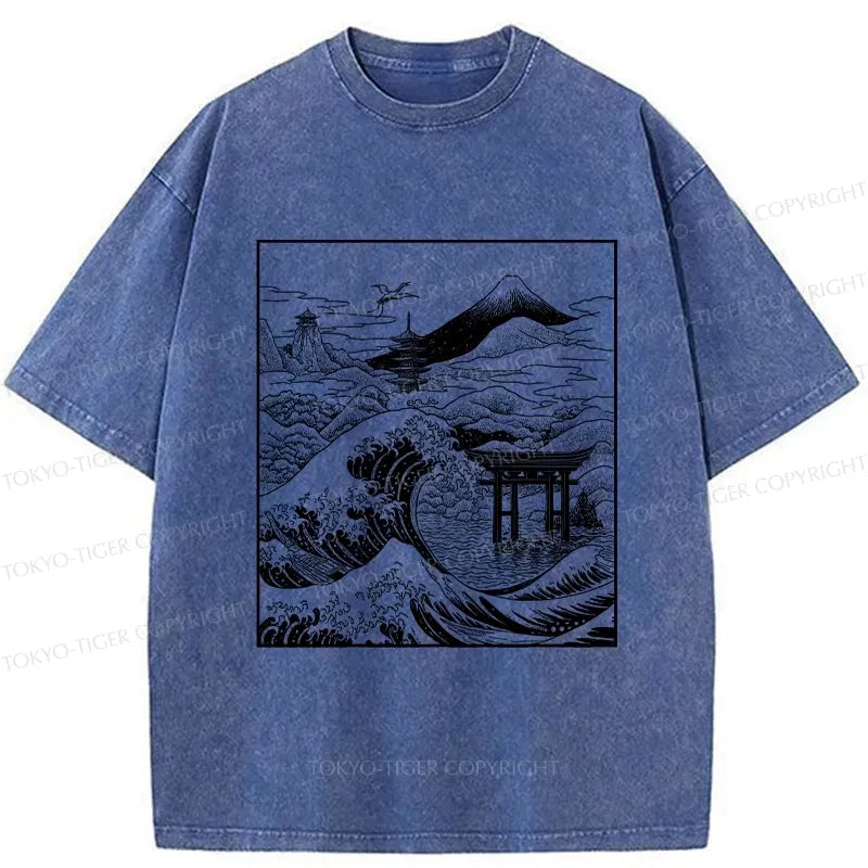 Japanese Woodblock Print Shirt for Daily Wear
