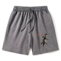 Kyoto-Lion Minimal Asian Ink Brush Gecko Vibe Washed Shorts