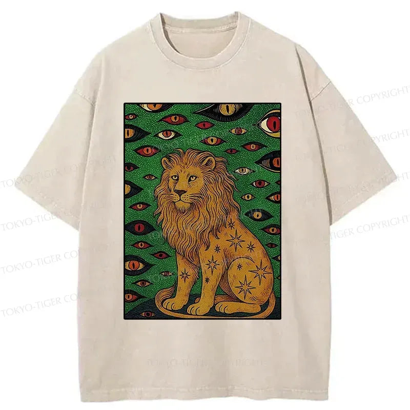 Japanese vintage lion washed t-shirt
