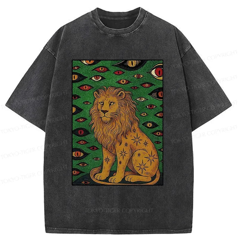 Japanese vintage lion washed t-shirt
