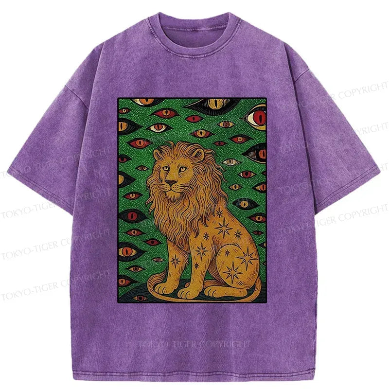Japanese vintage lion washed t-shirt