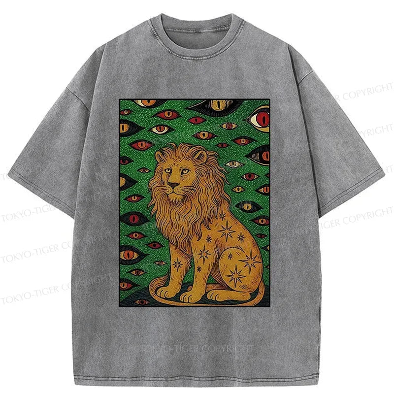 Kyoto-Lion Mysterious Lion Washed T-Shirt