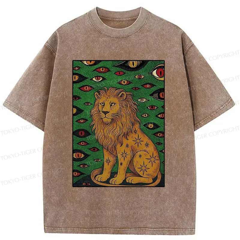 Kyoto-Lion Mysterious Lion Washed T-Shirt