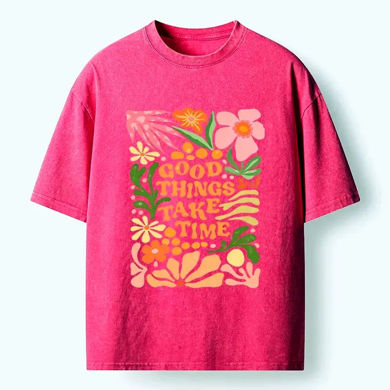 Kyoto-Lion Good Things Come To Those Wait Washed T-Shirt