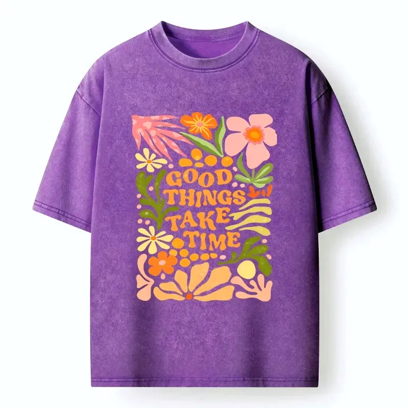 Kyoto-Lion Good Things Come To Those Wait Washed T-Shirt