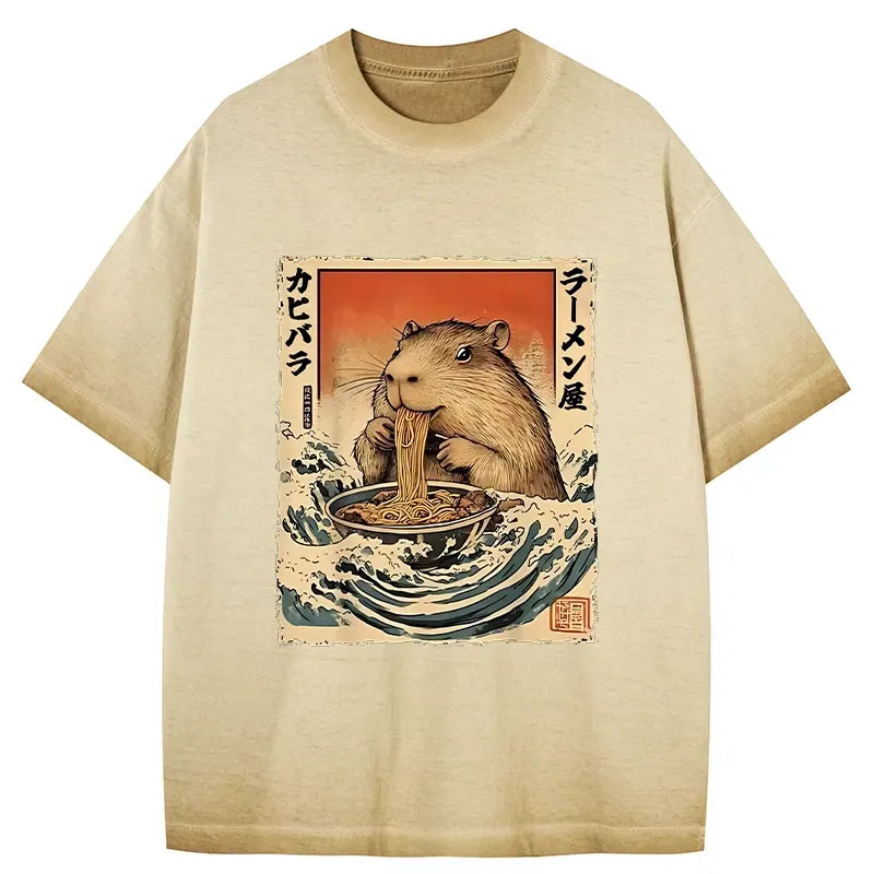 Japanese Kyoto Lion Ramen T-Shirt Free Shipping