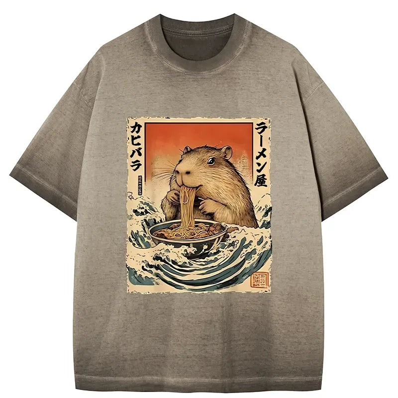 Gradient Washed Hamster Ramen Tee Limited Edition