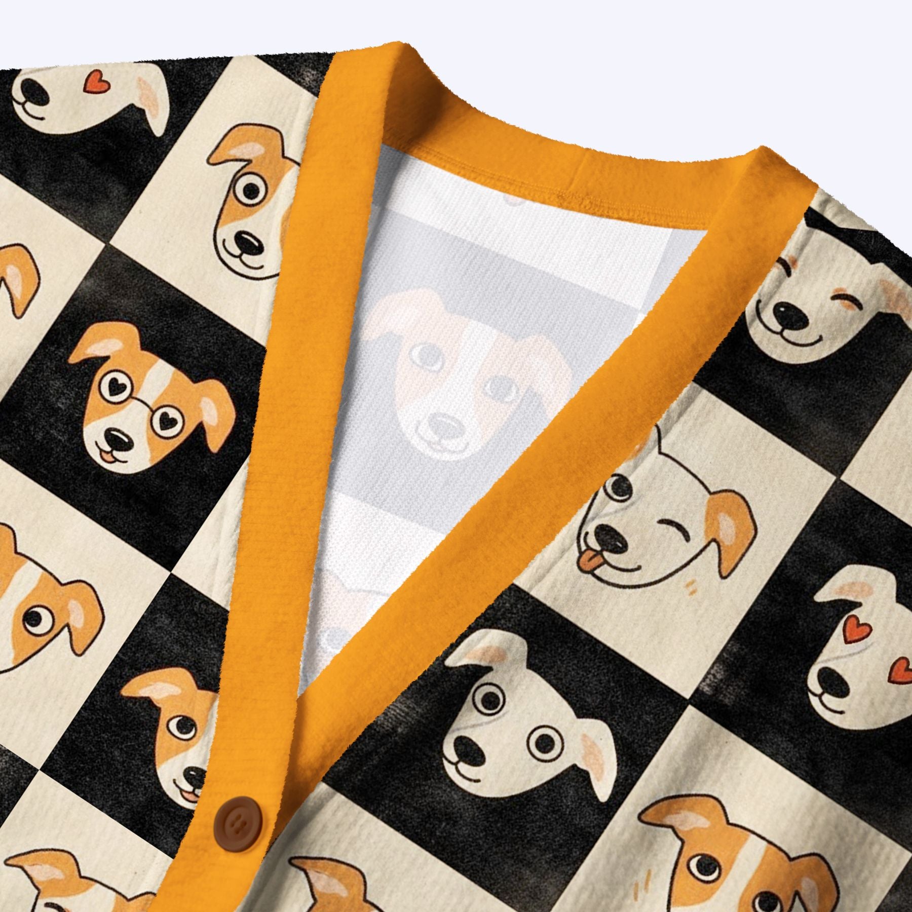 Kyoto-Lion The Colorful Expressions of Dogs Ugly Cardigan Sweater