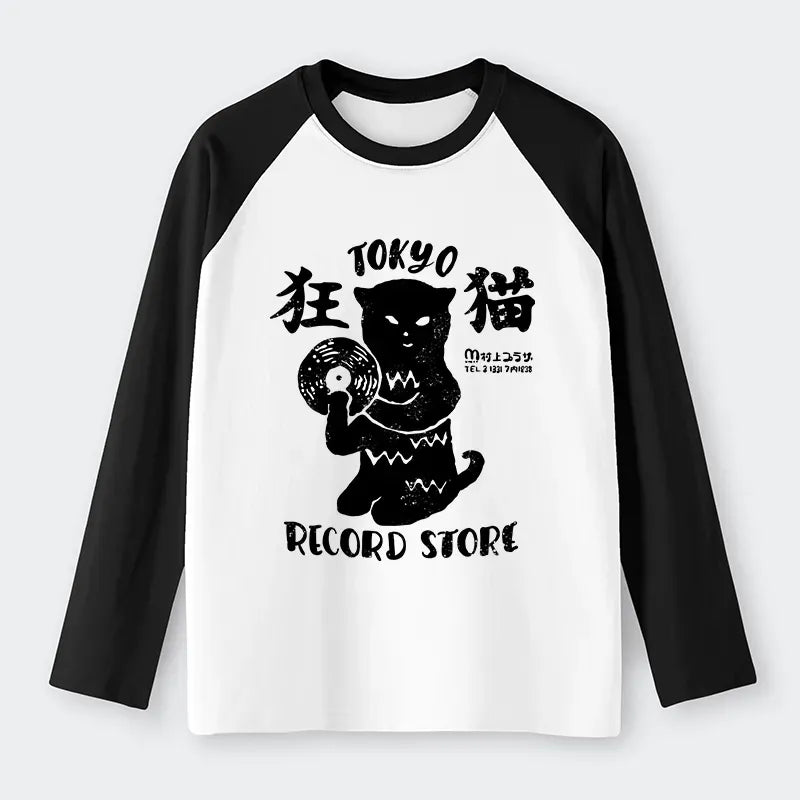 Unisex Long Sleeve Shirt with Cat Design