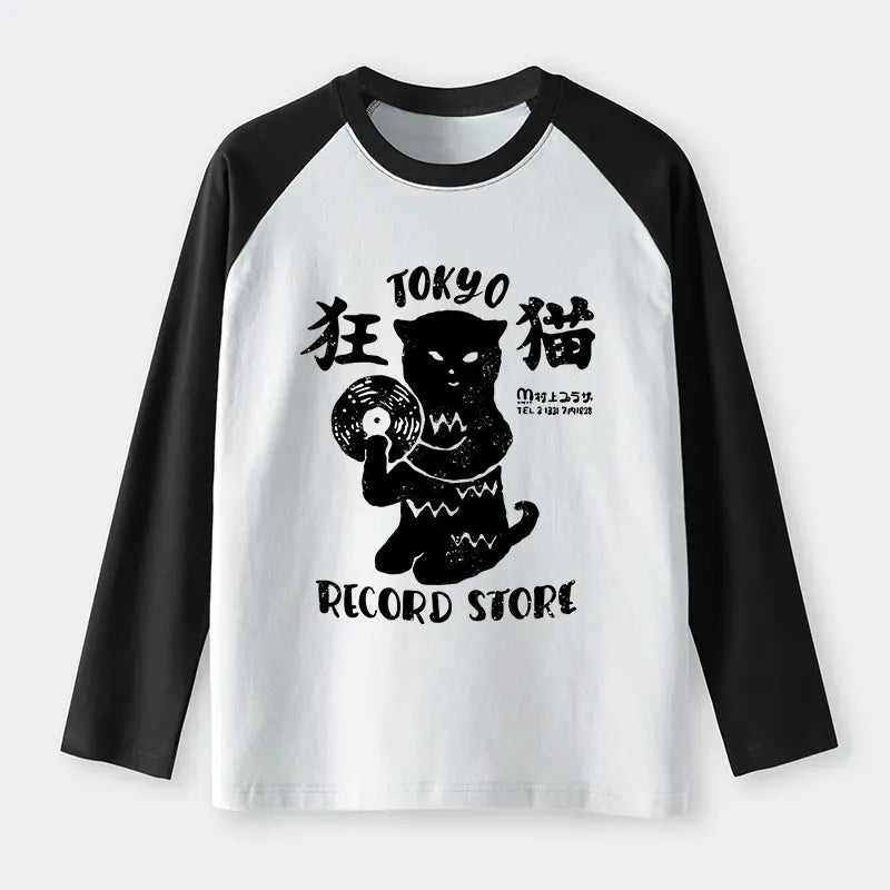 Tokyo Record Store Cat Tee for Summer