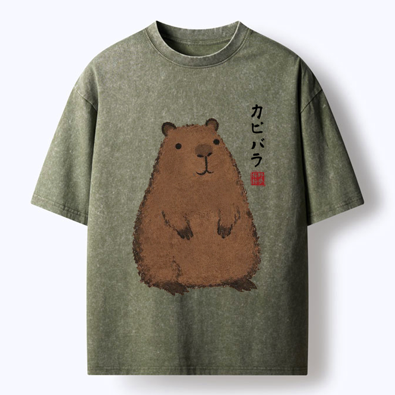 japanese washed t-shirt for daily wear
