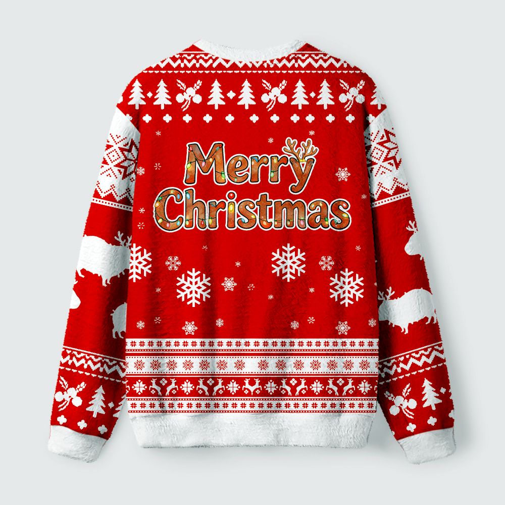 Kyoto-Lion Christmas Capybara Glow Fuzzy Christmas Ugly Sweatshirt