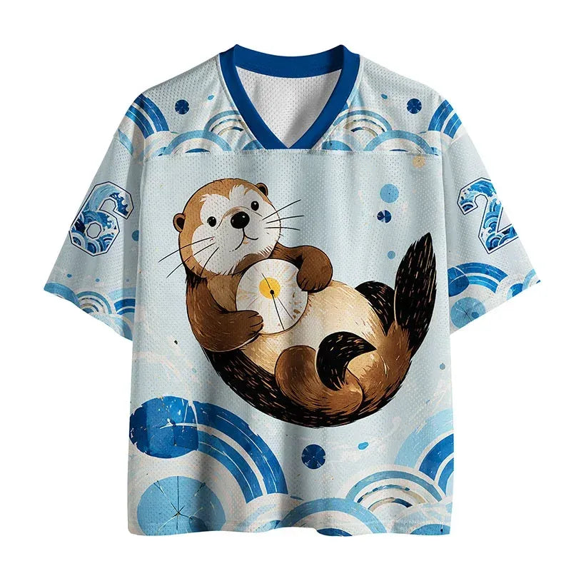 Kyoto-Lion Cute Otter Mesh Jersey