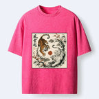 Kyoto-Lion Sumi Ink Yin Yang Twin Tigers Art Washed T-Shirt
