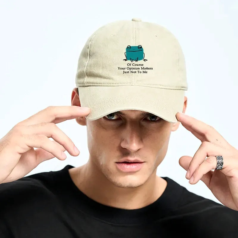 Kyoto-Lion Cool Frog Unbothered By Others Opinions Washed Cap