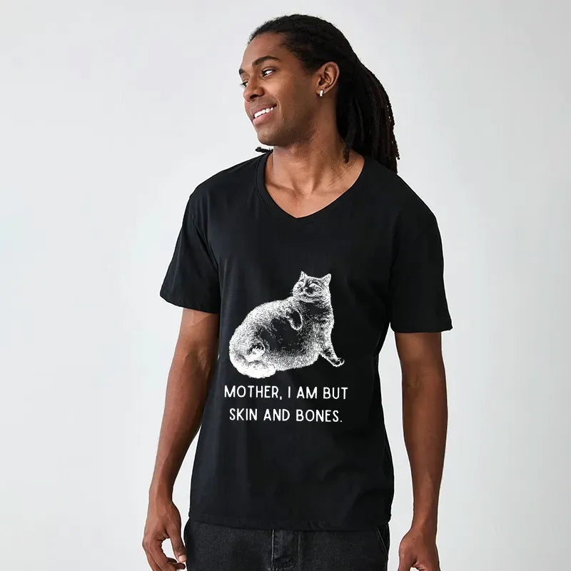 Unisex Cat V-Neck T-Shirt Free Shipping