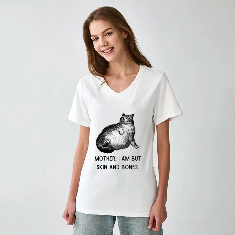 Unisex Cat V-Neck T-Shirt Free Shipping