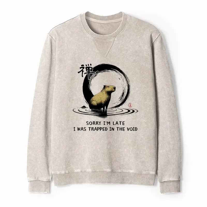 Japanese Zen Capybara Sweatshirt Vintage Style