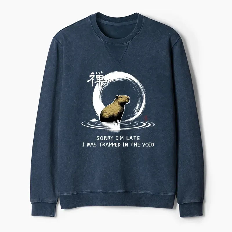 Trending Washed Capybara Sweatshirt for Streetwear