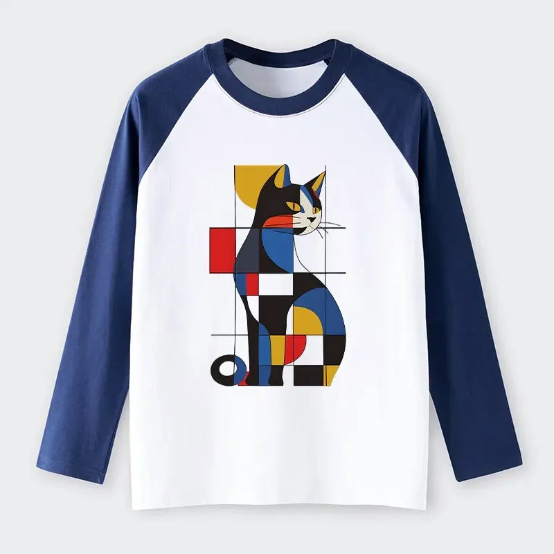 Mondrian Cat Long Sleeve for Streetwear
