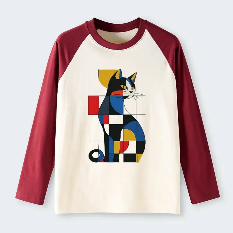Mondrian Cat Long Sleeve for Streetwear