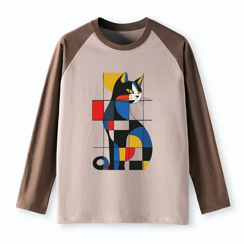 Japanese Cat Raglan Long Sleeve T-Shirt