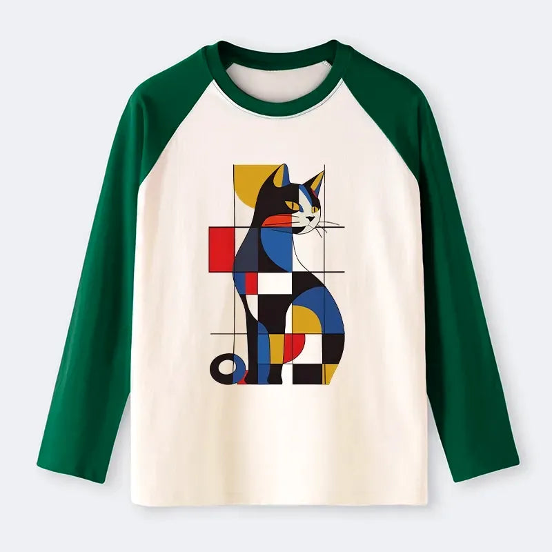 Mondrian Cat Long Sleeve for Streetwear