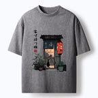Vintage Japanese streetwear cat tee for summer