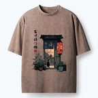 Funny Japanese waiting cat meme t-shirt for daily wear
